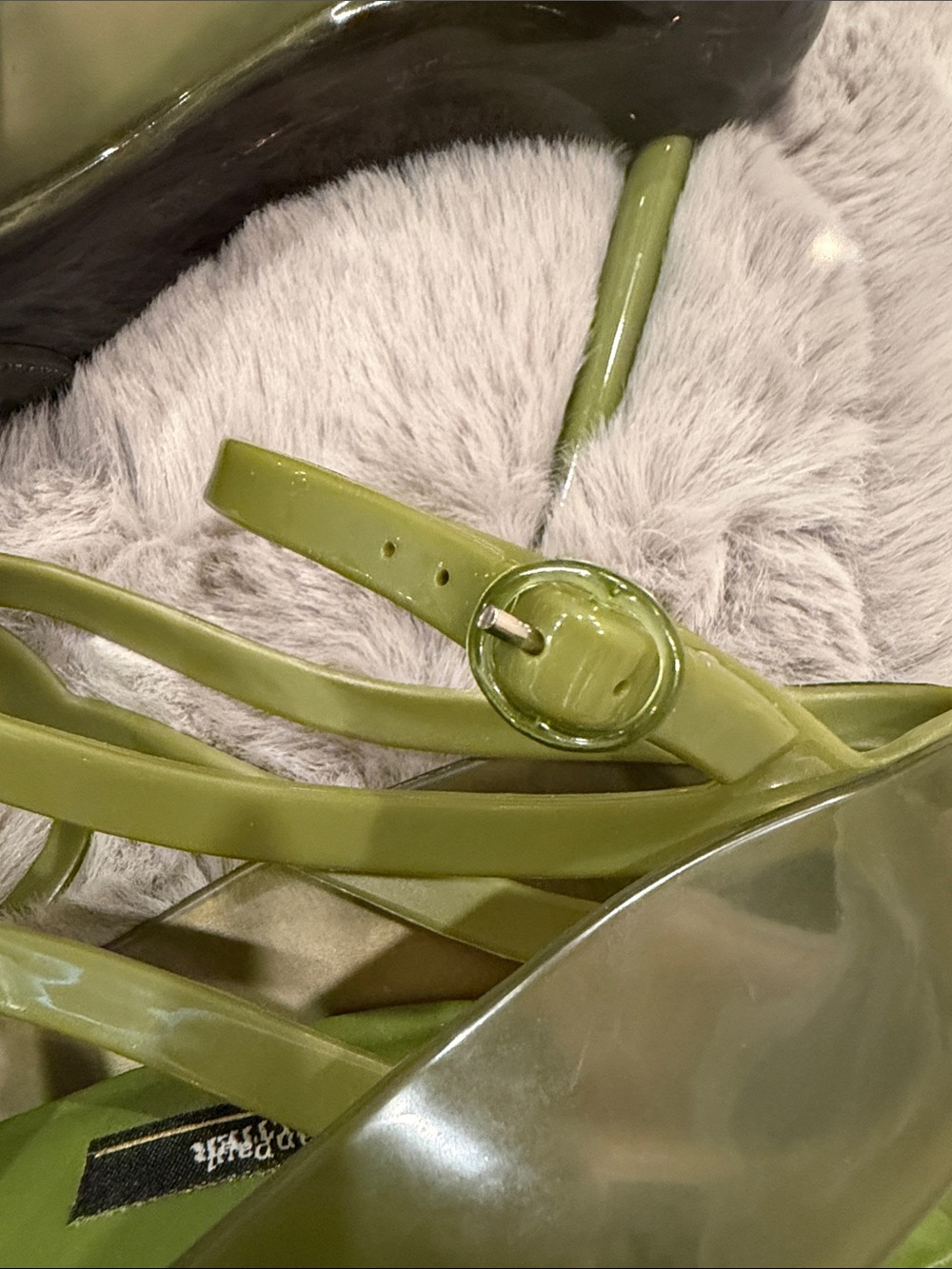 Melissa x Jean Paul Gaultier Punk Love Green Heeled Sandals Size 7 - Picture 10 of 12